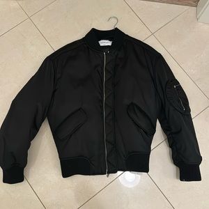 Off white, Black bomber with frontal zip closure women. Size M